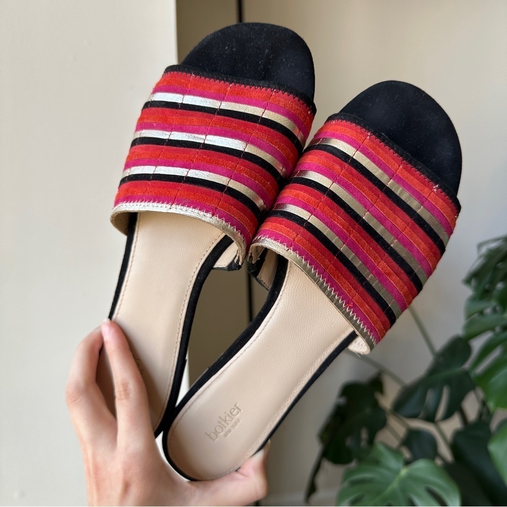 Botkier Marley Poppy Sandals, Women’s Red, Pink & Black Slide Sandals, Size 9.5M